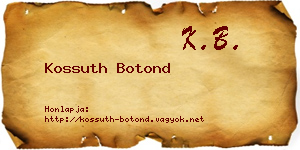 Kossuth Botond névjegykártya